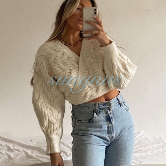 Zara Cable Knit Sweater Jacket - Picture 3 of 14